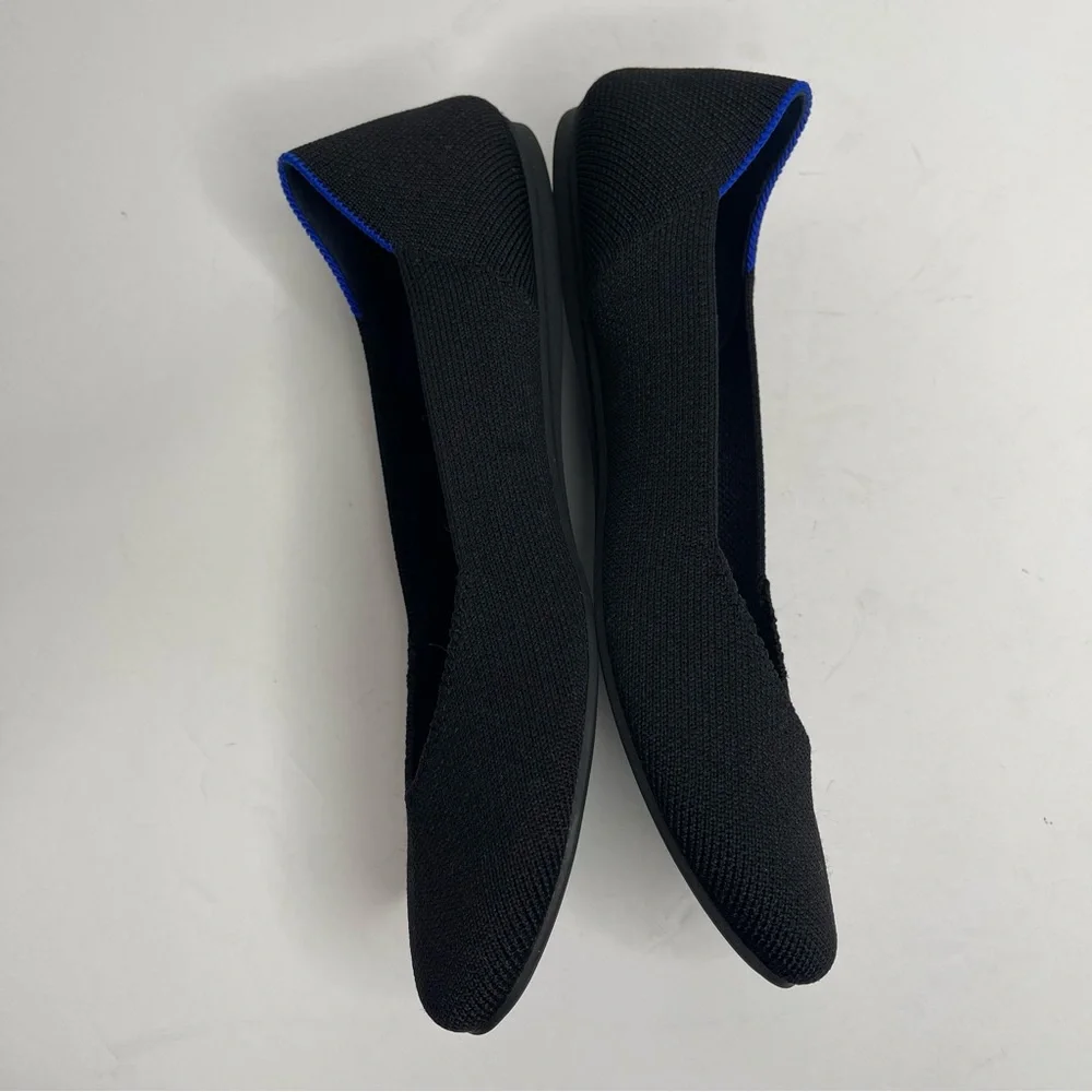 Rothy's The Square Black Women's Slip On Ballet Flat Shoes Textile Size 6
